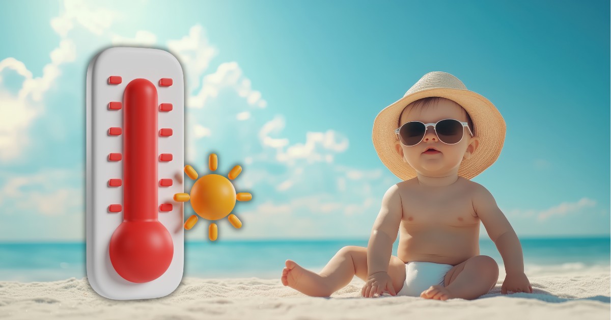 beba na plaži AI