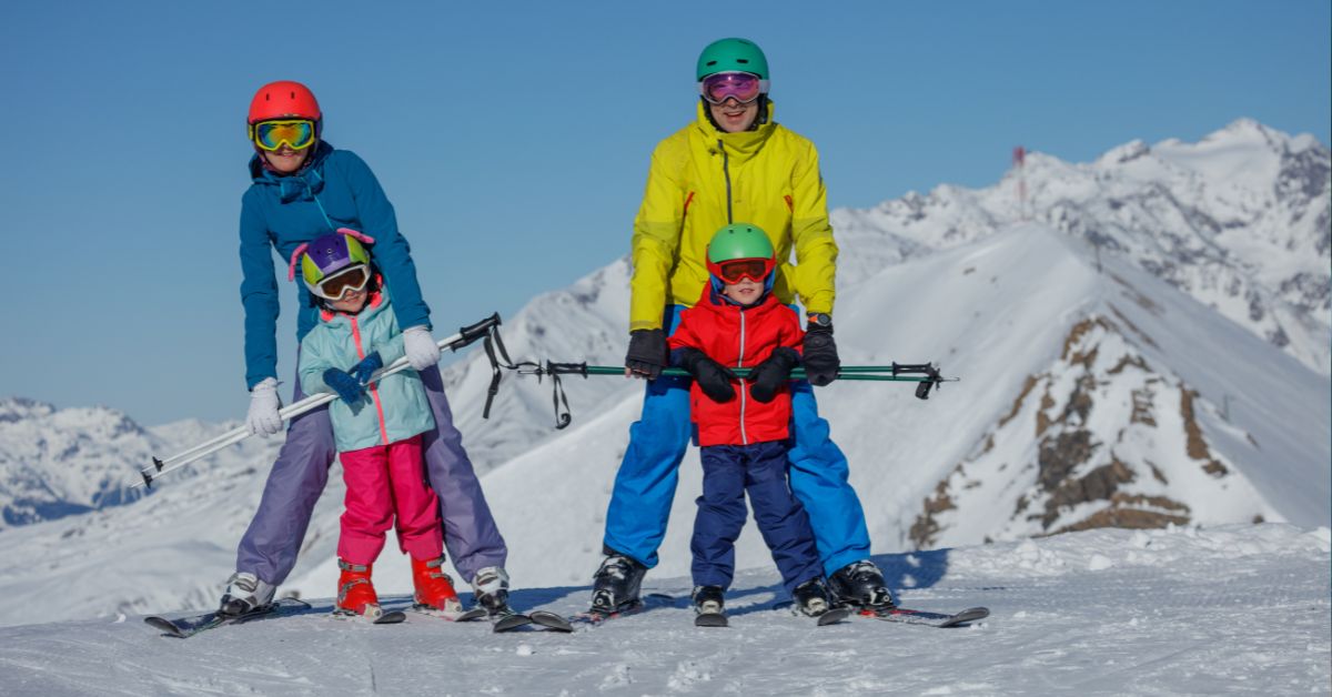 Mama tata i deca skijanje